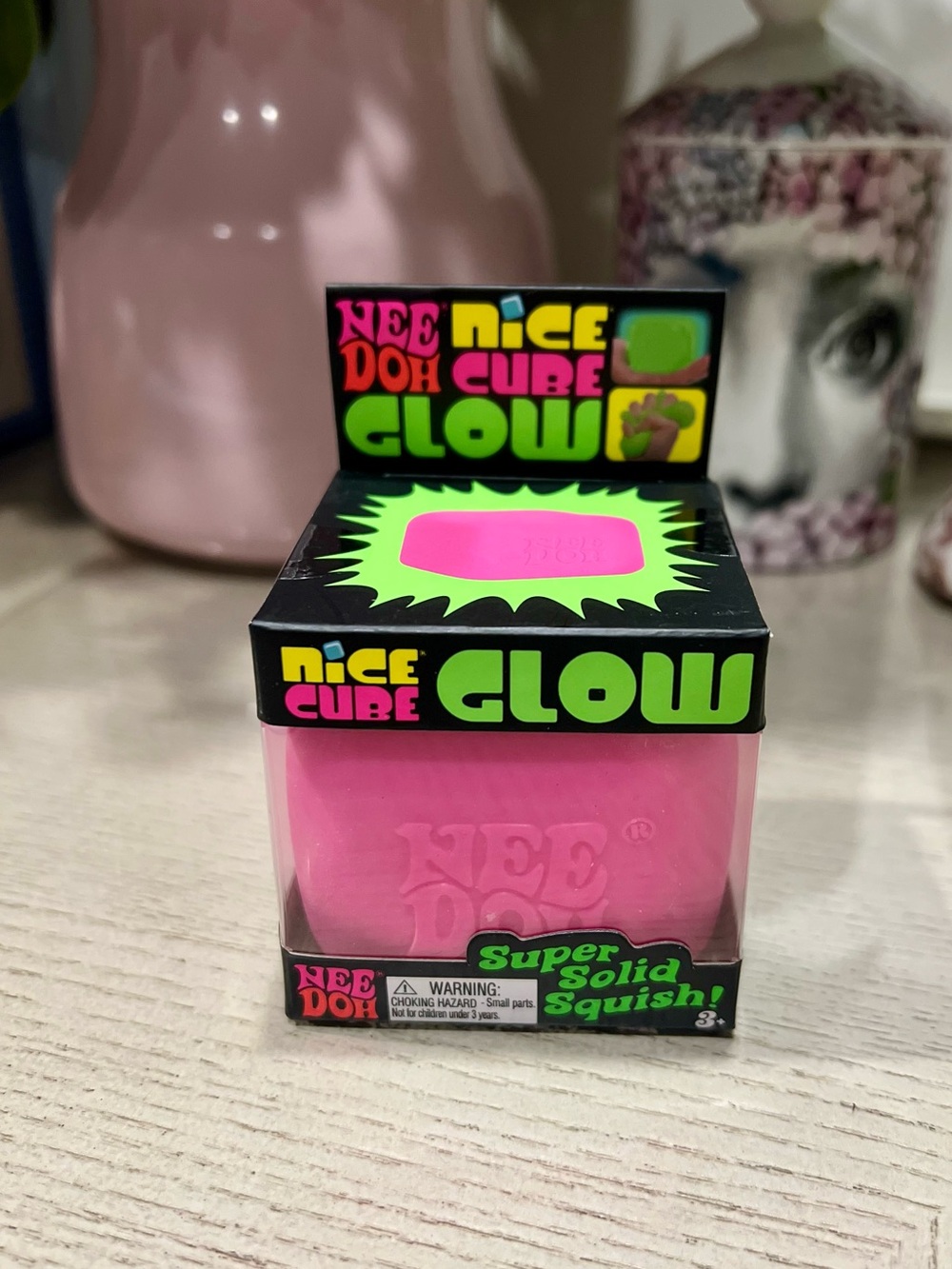 NeeDoh Nice Cube Glow Pink